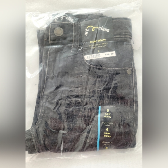 NWT Girl's Art Class Brand Black Medium Wash Skinny Jeans - Picture 15 of 16